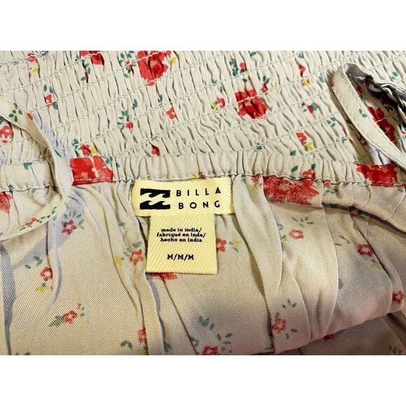 Billabong After Hours Blue Floral Smocked Waist Camisole Sz M 10 Stretch  NEW - Picture 8 of 10